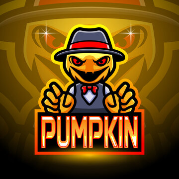 Pumpkin Halloween Mascot Logo Design