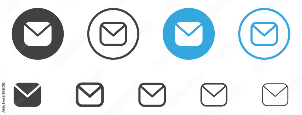 Poster envelope icon, email message icon - Mail icon button sign, notification new message icons buttons