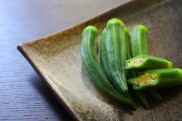 green vegetables, okra 
