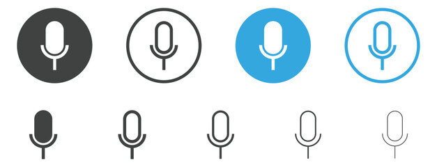 microphone mic icon, voice icon symbol . audio sound record icon