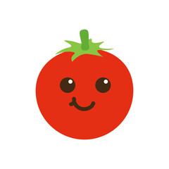 Vegetable tomato icon vector, smiling face, healthy