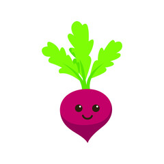 Vegetable beet icon vector, smiling face, healthy