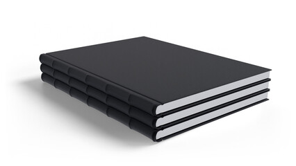 Black 3d mockup scene book stack illustration