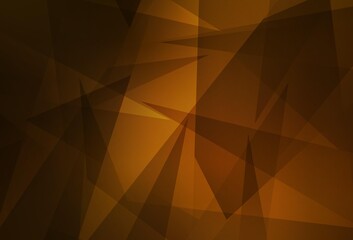 Dark Orange vector template with crystals, triangles.