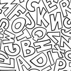 Alphabet. Seamless pattern. Vector