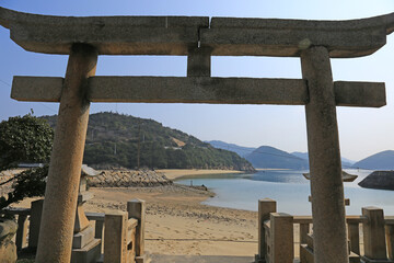 丸山島の浦島神社から見る風景