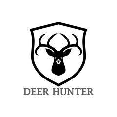 Deer hunter logo icon isolated on white background