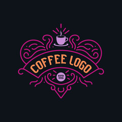 coffee label with retro style or vintage