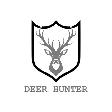 Deer hunter logo icon isolated on white background