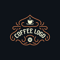coffee label with retro style or vintage