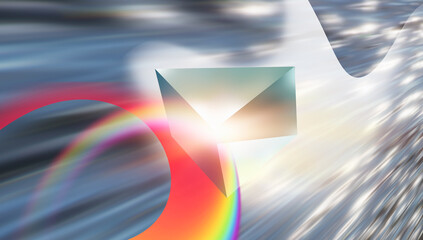 Abstract background of 3D Prism with light spectrum 
