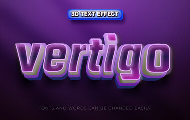 Obraz premium Vertigo 3d editable text effect style