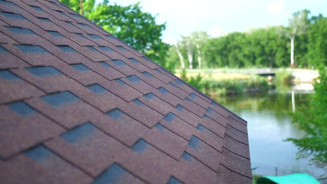 Roof tiles are bituminous tiles. beautiful, aesthetic and very durable roofing