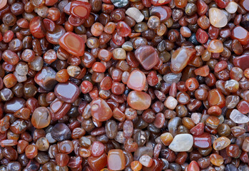 background of semi-precious stones and pebbles