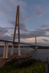 Russian bridge across the Eastern Bosphorus Strait in Vladivostok