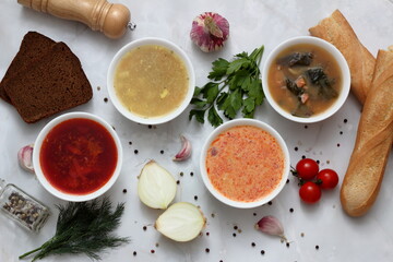 four types of soup to choose from