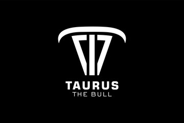 Fototapeta na wymiar Letter I logo, Bull logo,head bull logo, monogram Logo Design Template Element