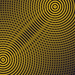 Circles, circular shapes, black and yellow background