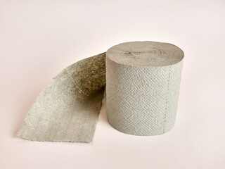 A roll of toilet paper on a white background.