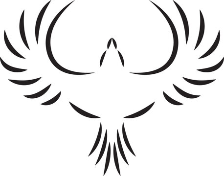 Eagle vector logo template. Flying eagle isolated