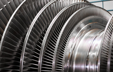 A powerful steam turbine rotor is installed in the lodgment of the steam turbine base.