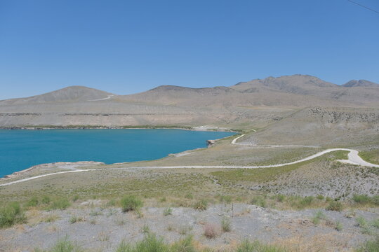beautiful landscape of the island of the state of the acgl lake local name is aci gol in Konya Karapinar 