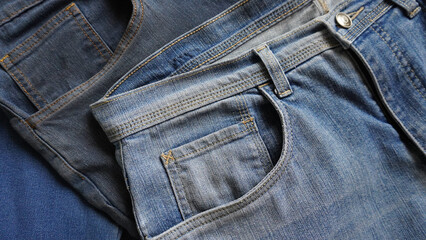 Close up of denim jeans coin pocket or watch pocket