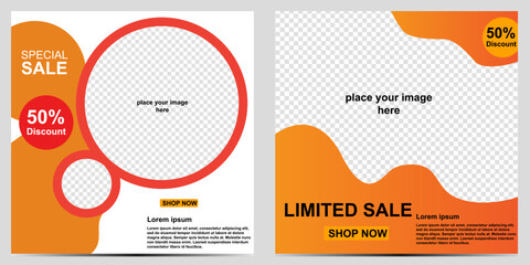 Set of twibbon template, Set of Social Media Post Banner templates with image placeholder, Branding and Promotion. Suitable for social media posts and web or internet ads