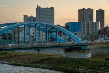 東京の風景：夕方の丸子橋０１