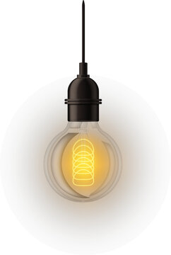 Electric edison lamp. Vintage realistic light bulb