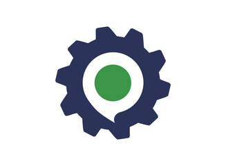 Initial letter p gear logo design template