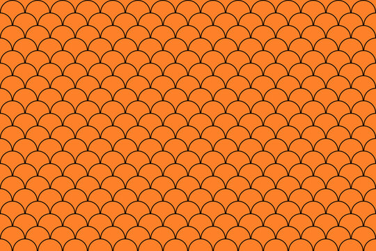 Orange fish scales or mermaid scales pattern background.