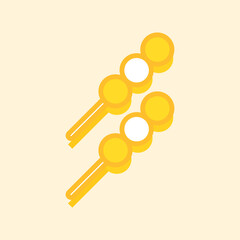 Skewer Meatballs Food Icon Pack Vector Illustration