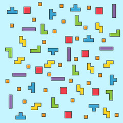 Color pixel design pattern, puzzle style pattern , logic fun game vector illustration