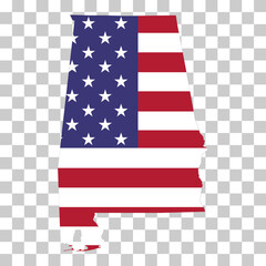Alabama shape, united states of america. Flat concept icon symbol vector illustration