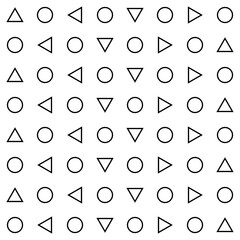 Triangle and circle abstract background, seamless geometric pattern, print retro vector illustration