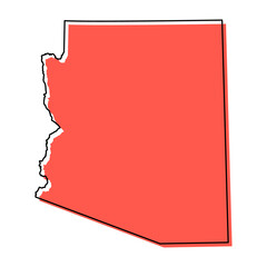Arizona map shape, united states of america. Flat concept icon symbol vector illustration