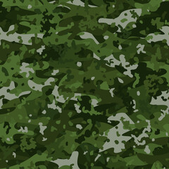 Jungle style camouflage seamless pattern. Shapes of foliage and branches