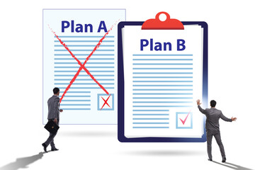 Fototapeta premium Concept of choosing between Plan A or Plan B