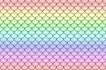 Rainbow fish scales or mermaid scales pattern background. © Thaimage