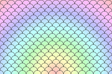 Rainbow fish scales or mermaid scales pattern background. © Thaimage