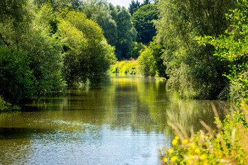 River Medway at Teston near Maidstone in Kent, England