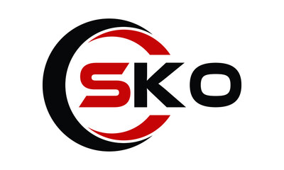 SKO three letter swoosh logo design vector template | monogram logo | abstract logo | wordmark logo | letter mark logo | business logo | brand logo | flat logo | minimalist logo | text | word | symbol - obrazy, fototapety, plakaty