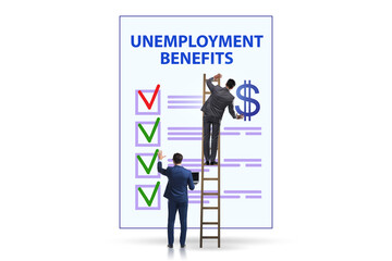 Concept with unemployment benefit form application