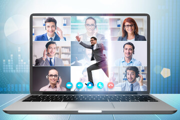 Videoconferencing concept with people in online call