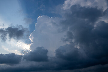 Fototapeta na wymiar Gloomy, fat clouds before a thunderstorm over the Black Sea.