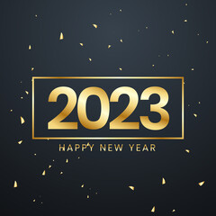 Golden new year 2023 background Free Vector