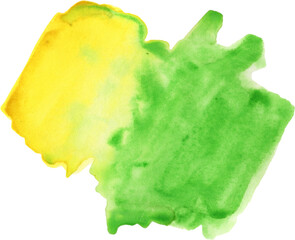Yellow green watercolor splash illustration