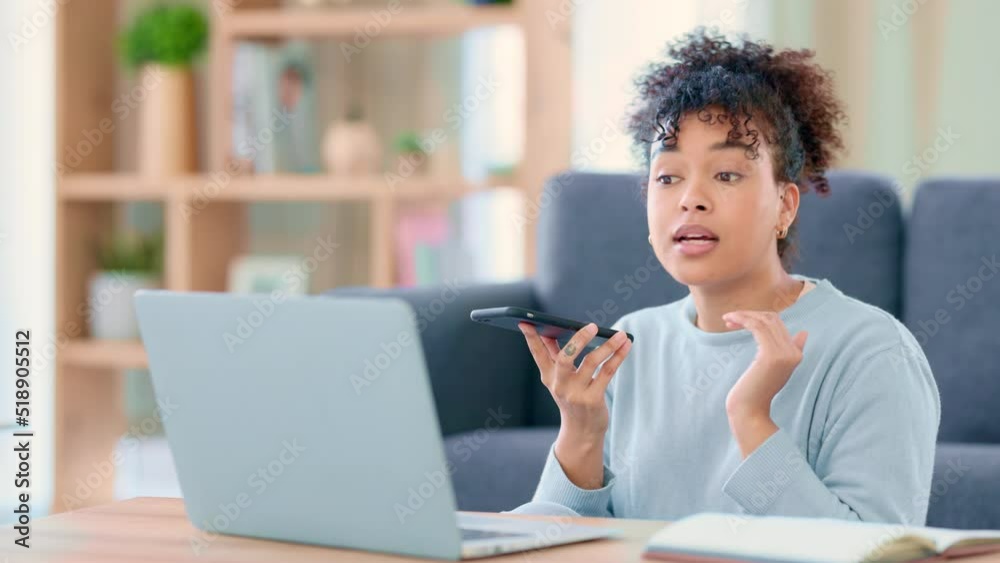 Poster An angry student talking on the phone with a classmate while working on a project with her laptop at home. Young woman feeling stressed and upset while working on her assignment deadline.