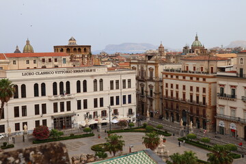 Fototapeta premium Palermo, Sicily (Italy): Panoramic view of Palermo from the Cathedral of Assumption of the Virgin Mary